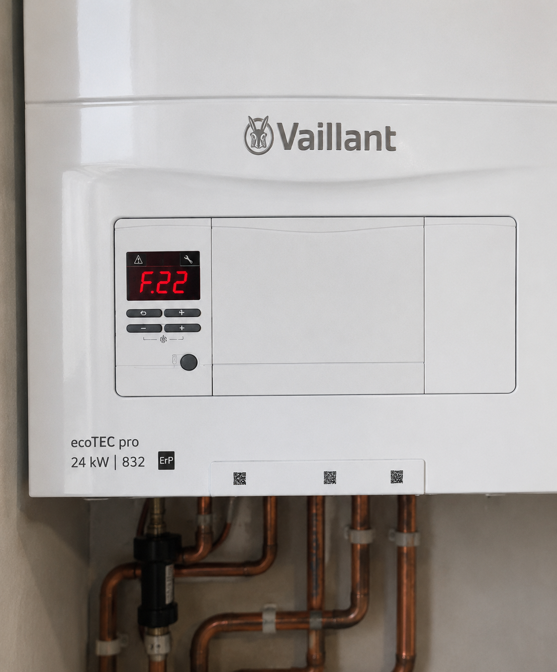 Vaillant boiler fault code display